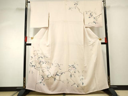 平和屋着物●訪問着 友禅 枝花文 暈し染め 正絹 逸品 AABF4240cs