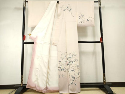 平和屋着物●訪問着 友禅 枝花文 暈し染め 正絹 逸品 AABF4240cs