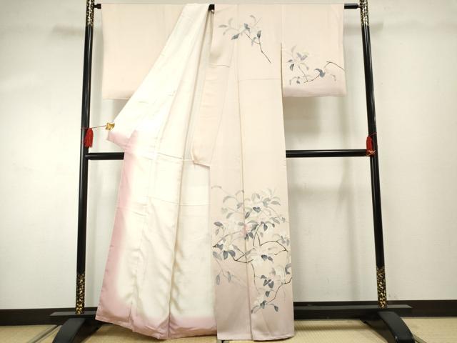 平和屋着物●訪問着 友禅 枝花文 暈し染め 正絹 逸品 AABF4240cs