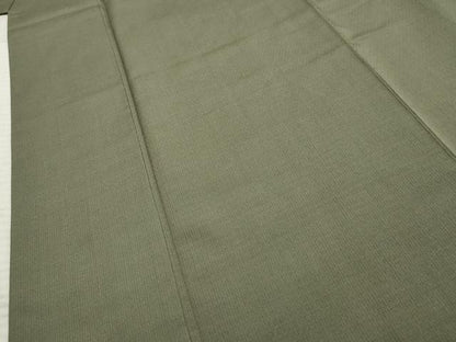 平和屋着物●男性 お召 色無地 山鳩色 キングサイズ 正絹 逸品 AABF4247cs