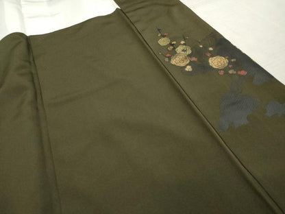 平和屋着物●色留訪問着 群れ鶴枝花文 金銀彩 正絹 逸品 AABF4253cs
