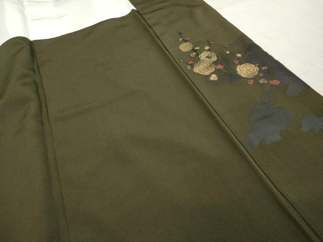 平和屋着物●色留訪問着 群れ鶴枝花文 金銀彩 正絹 逸品 AABF4253cs