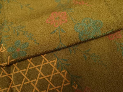 平和屋着物●訪問着 枝花文 正絹 逸品 AABF4254cs