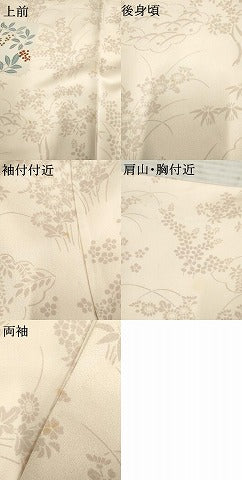 平和屋着物●訪問着 友禅 刺繍 草花文 正絹 逸品 AABF4261cs