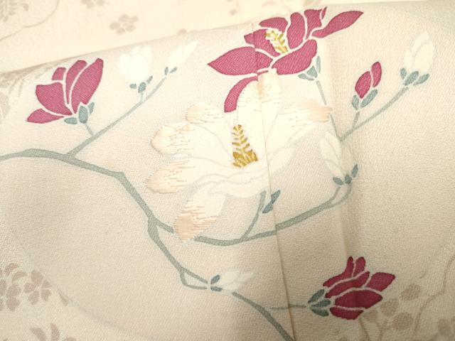 平和屋着物●訪問着 友禅 刺繍 草花文 正絹 逸品 AABF4261cs