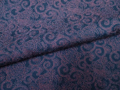 平和屋着物●江戸小紋　みの亀　鶴　花唐草文　正絹　逸品　AABF4263cs