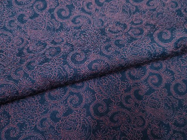 平和屋着物●江戸小紋　みの亀　鶴　花唐草文　正絹　逸品　AABF4263cs