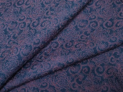 平和屋着物●江戸小紋　みの亀　鶴　花唐草文　正絹　逸品　AABF4263cs