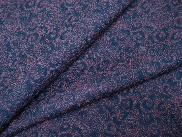 平和屋着物●江戸小紋　みの亀　鶴　花唐草文　正絹　逸品　AABF4263cs