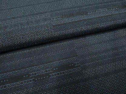 平和屋着物●本塩沢 110亀甲 横段文 正絹 逸品 AABF4265cs