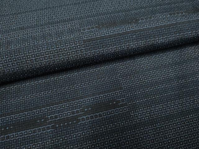 平和屋着物●本塩沢 110亀甲 横段文 正絹 逸品 AABF4265cs
