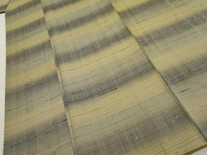 平和屋着物●上質な紬 横段文 正絹 逸品 AABF4266cs