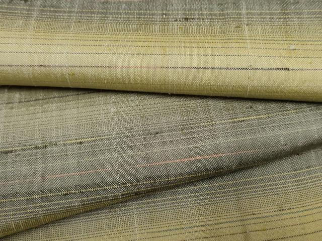 平和屋着物●上質な紬 横段文 正絹 逸品 AABF4266cs