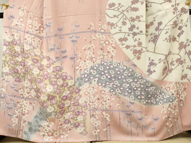 平和屋着物●訪問着 友禅 作家物 克尚 笹竹花文 暈し染め 正絹 逸品 AABF4267cs