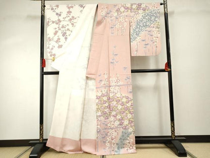 平和屋着物●訪問着 友禅 作家物 克尚 笹竹花文 暈し染め 正絹 逸品 AABF4267cs