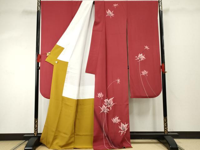 平和屋着物●豪華振袖 枝花文 暈し染め 鈴乃屋扱い 正絹 逸品 AABF4271cs