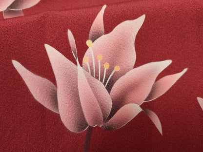 平和屋着物●豪華振袖 枝花文 暈し染め 鈴乃屋扱い 正絹 逸品 AABF4271cs