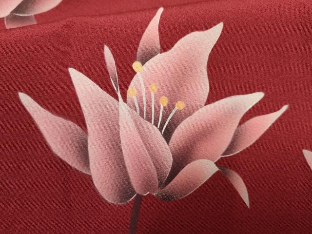 平和屋着物●豪華振袖 枝花文 暈し染め 鈴乃屋扱い 正絹 逸品 AABF4271cs