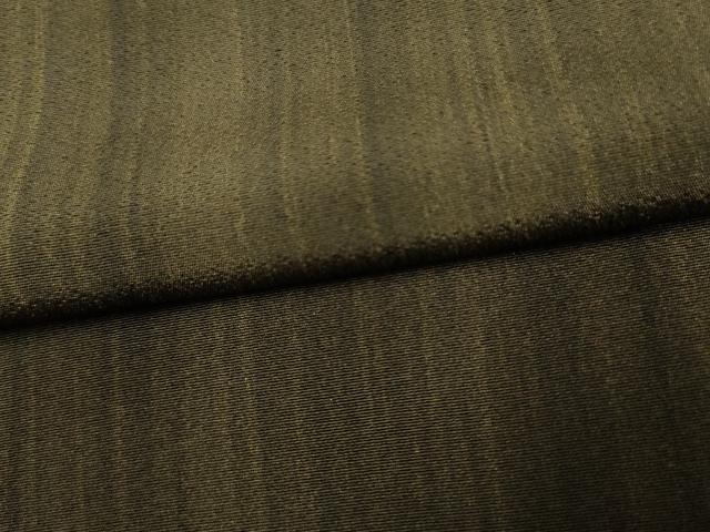 平和屋着物●小堀三千尋 小紋 緑茶染 霞縞 正絹 逸品 AABF4273cs