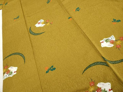 平和屋着物●上質な小紋 兎 うさぎ 成り物 正絹 逸品 AABF4274cs