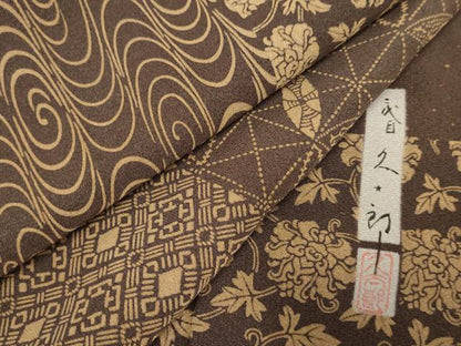 平和屋着物●二代目 川村久太郎 訪問着 流水花唐草文 正絹 逸品 AABF4276cs