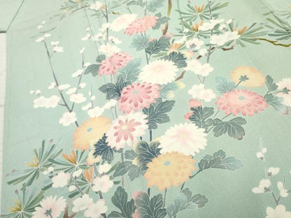 平和屋着物●訪問着 友禅 作家物 枝花文 暈し染め 正絹 逸品 未使用 AABF4280cs
