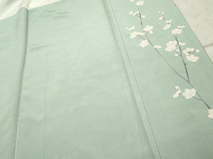平和屋着物●訪問着 友禅 作家物 枝花文 暈し染め 正絹 逸品 未使用 AABF4280cs
