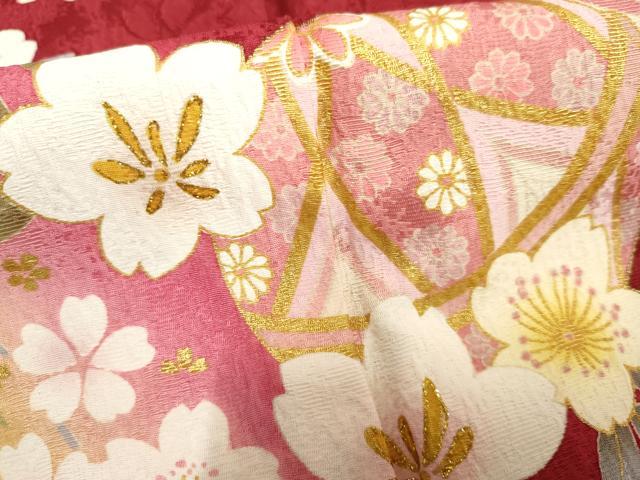 平和屋着物●豪華振袖 花毬文 暈し染め 金糸 金彩 正絹 逸品 AABF4286cs