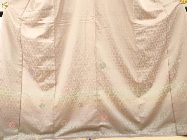 平和屋着物●訪問着 作家物 お召地 刺繍 枝葉丸文 正絹 逸品 AABF4287cs