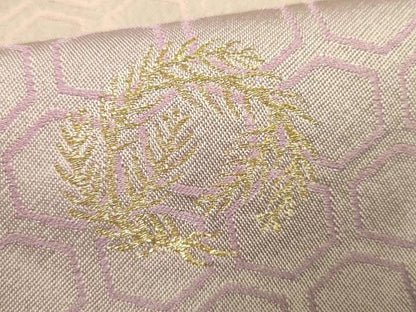 平和屋着物●訪問着 作家物 お召地 刺繍 枝葉丸文 正絹 逸品 AABF4287cs