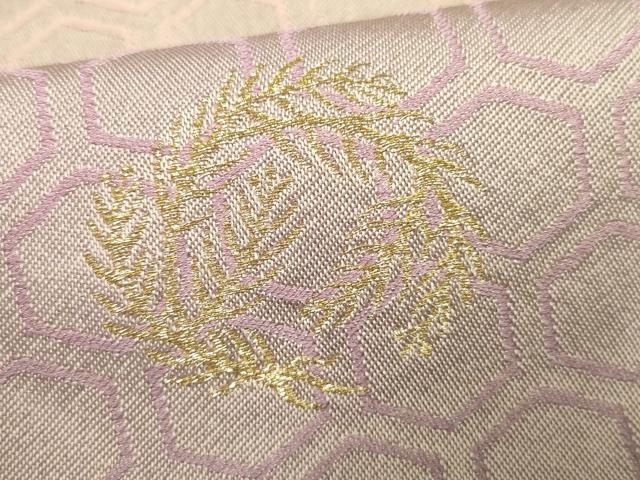 平和屋着物●訪問着 作家物 お召地 刺繍 枝葉丸文 正絹 逸品 AABF4287cs
