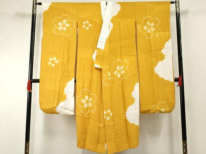 平和屋着物●振袖用長襦袢 無双仕立て 絞り 舞花文 鈴乃屋扱い 正絹 逸品 AABF4291cs