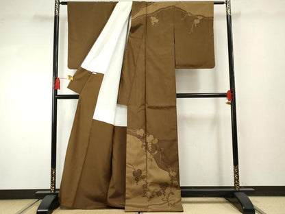 平和屋着物●本場大島紬 染大島 蔦の葉文 訪問着 正絹 逸品 AABF4299cs