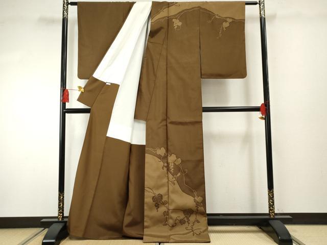 平和屋着物●本場大島紬 染大島 蔦の葉文 訪問着 正絹 逸品 AABF4299cs