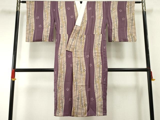 平和屋着物●長襦袢 無双仕立て 流水花文 正絹 逸品 AABF4302cs