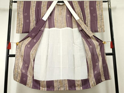 平和屋着物●長襦袢 無双仕立て 流水花文 正絹 逸品 AABF4302cs
