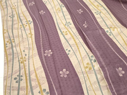 平和屋着物●長襦袢 無双仕立て 流水花文 正絹 逸品 AABF4302cs