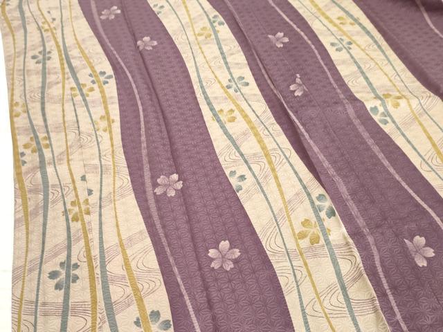 平和屋着物●長襦袢 無双仕立て 流水花文 正絹 逸品 AABF4302cs