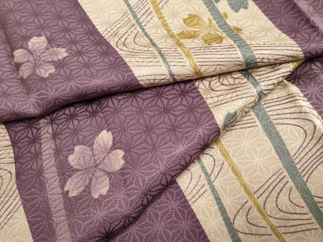 平和屋着物●長襦袢 無双仕立て 流水花文 正絹 逸品 AABF4302cs