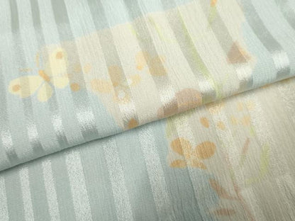 平和屋着物●長襦袢 無双仕立て 花蝶文 正絹 逸品 AABF4306cs