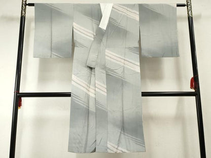平和屋着物●長襦袢 無双仕立て ぜんまい 斜縞 正絹 逸品 AABF4307cs