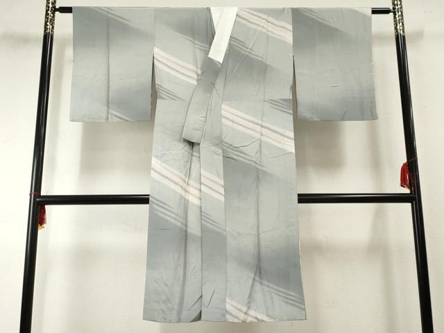 平和屋着物●長襦袢 無双仕立て ぜんまい 斜縞 正絹 逸品 AABF4307cs