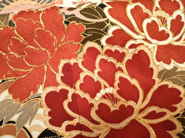 平和屋着物●豪華振袖 駒刺繍 鴛鴦吉祥花文 暈し染め 金彩 正絹 逸品 AABF4311cs