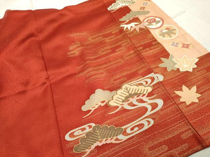 平和屋着物●豪華振袖 駒刺繍 鴛鴦吉祥花文 暈し染め 金彩 正絹 逸品 AABF4311cs