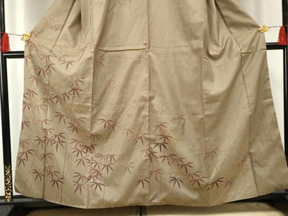 平和屋着物●本場大島紬 染大島 訪問着 笹竹文 金彩 正絹 逸品 AABF4313cs