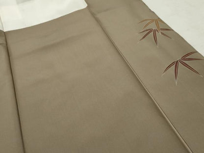 平和屋着物●本場大島紬 染大島 訪問着 笹竹文 金彩 正絹 逸品 AABF4313cs