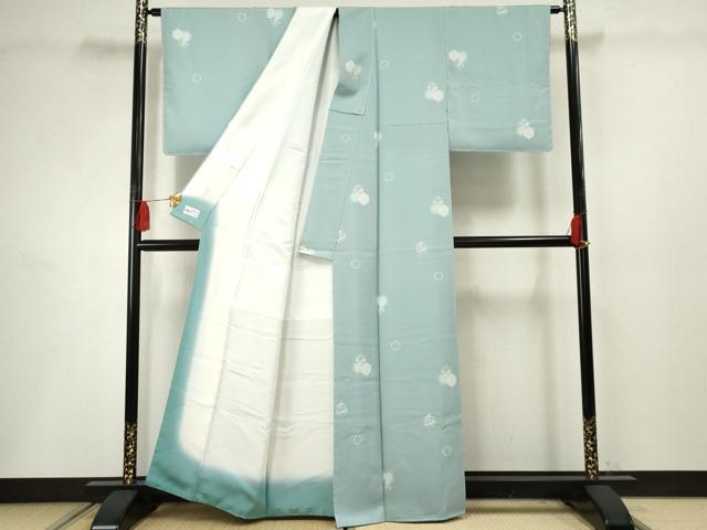 平和屋着物●上質な小紋 ほたる暈し 雪輪花丸文 やまと誂製 正絹 逸品 未使用 AABF4314cs