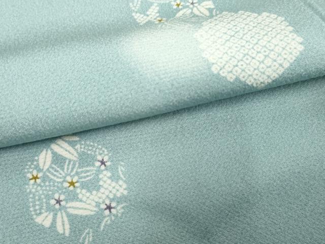 平和屋着物●上質な小紋 ほたる暈し 雪輪花丸文 やまと誂製 正絹 逸品 未使用 AABF4314cs