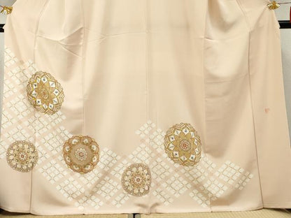平和屋着物●京友禅 タケハナ染匠 色留袖 駒刺繍 正倉院花文 金彩 正絹 逸品 AABF4315cs