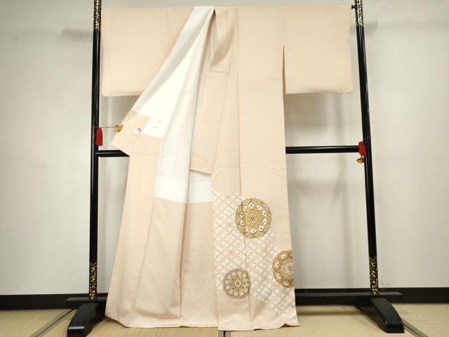 平和屋着物●京友禅 タケハナ染匠 色留袖 駒刺繍 正倉院花文 金彩 正絹 逸品 AABF4315cs
